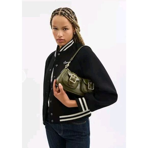 NWT Coach Ashton Baguette Bag CBJ01 Olive Green / Gold - Picture 4 of 6